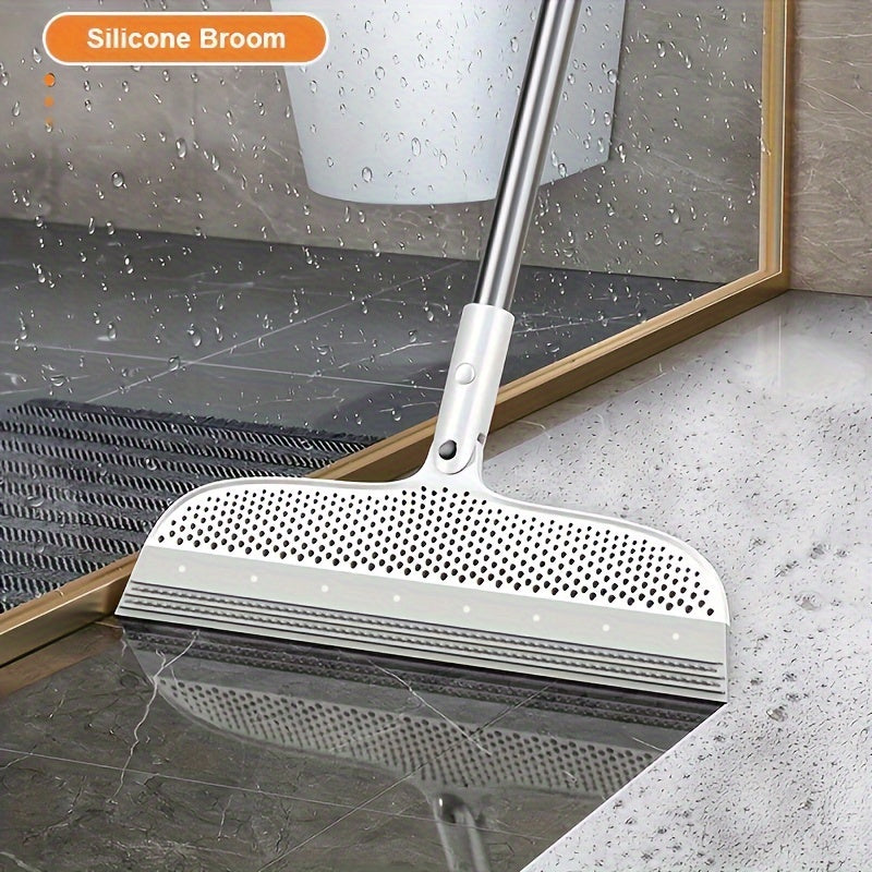 1pc Magic Broom: A versatile cleaning tool for floors, glass, tile, windows, and bathroom surfaces. This floor scraping broom doubles as a bathroom floor scraper and window squeegee, making it ideal for removing water, dust, pet hair, and other dirt. Get