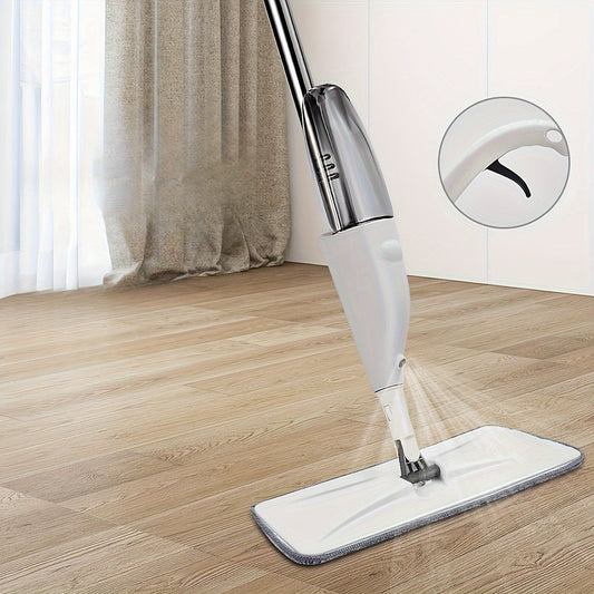 Versatile Wet and Dry Flat Mop with Self-Wringing Feature for Convenient Hands-Free Cleaning in Various Areas: Living Room, Bedroom, Bathroom, Toilet, and Outdoor Spaces - Made of Long-Lasting Plastic.