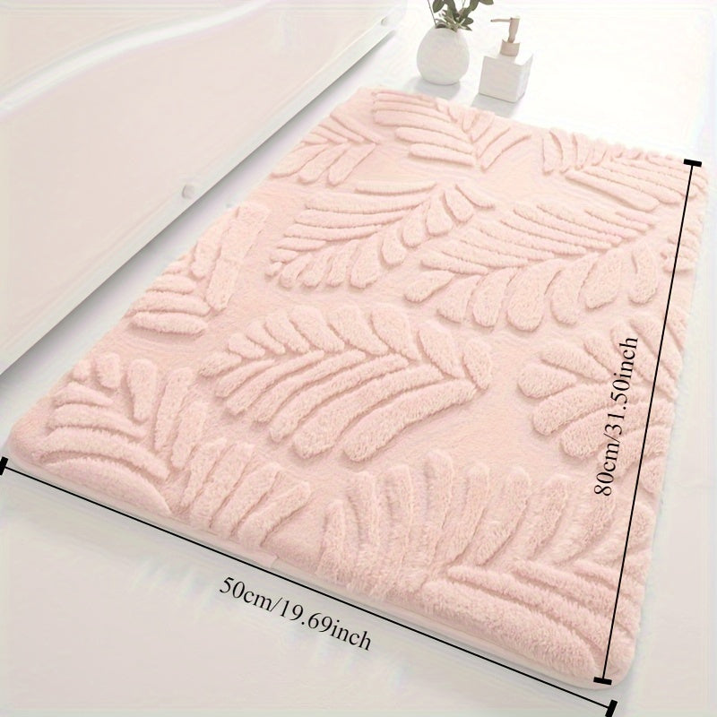 Soft Polyester Imitation Rabbit Fur Memory Foam Bath Mat, Absorbent Non-Slip Bathroom Rug that is Machine Washable