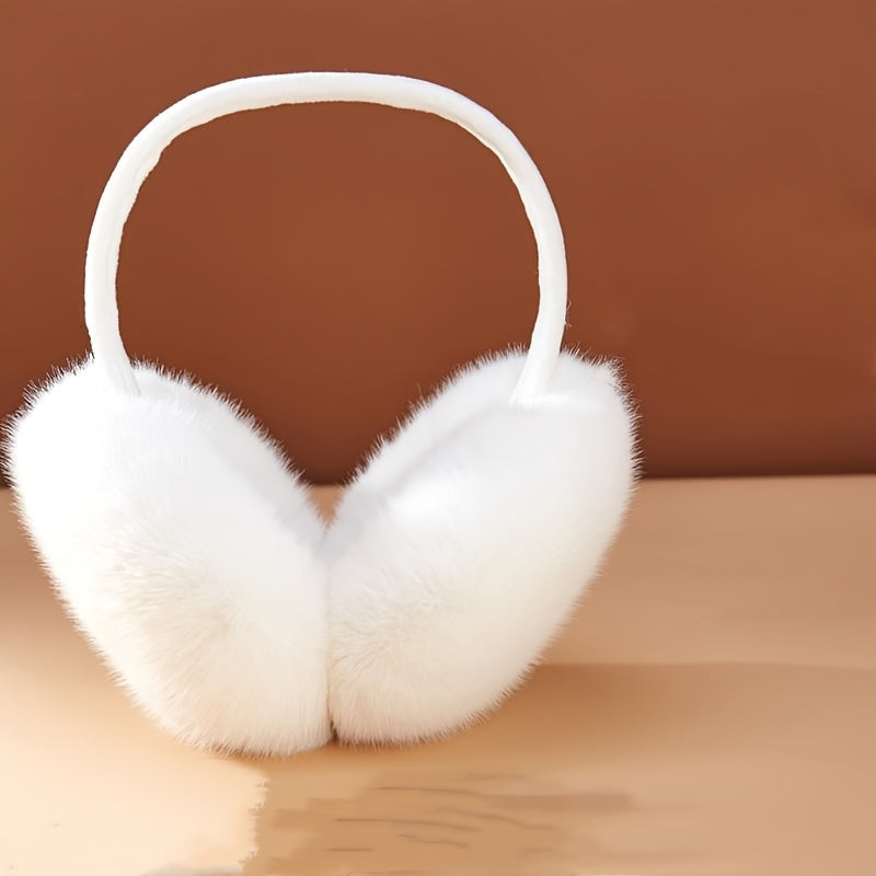 Cozy Foldable Earmuffs - Made from Stretchy, Hand-Washable Polyester for Winter Comfort & Fashion, with Ear Tips and Ear Bags included