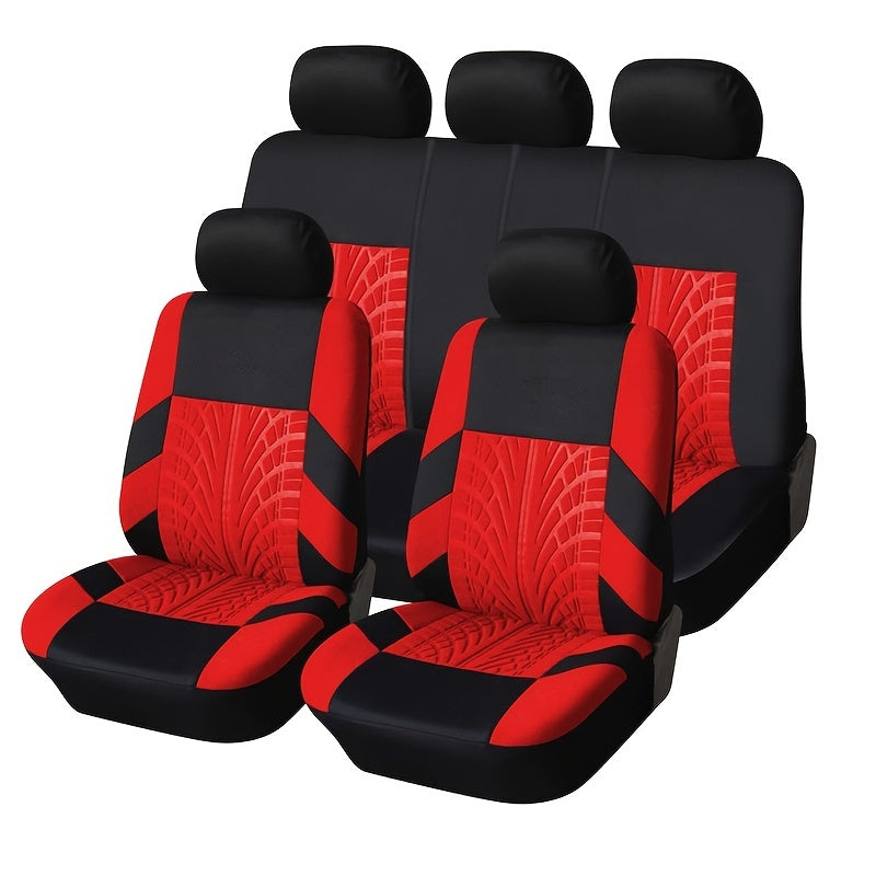 5 Seats Car Seat Covers, Breathable Polyester Split Automotive Front Rear Seat Cushion Covers, Universal for Cars, Trucks, SUVs