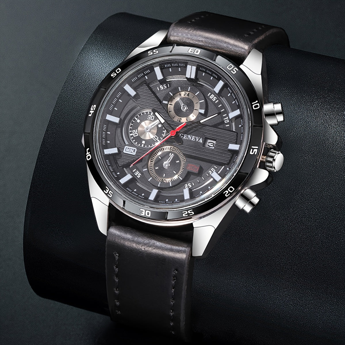 Men's Fashion Quartz Watch with Faux Leather Strap, Business Style, Non-Waterproof, Calendar Display, Sporty Watch, Zinc Alloy Case, Sophisticated Appearance.