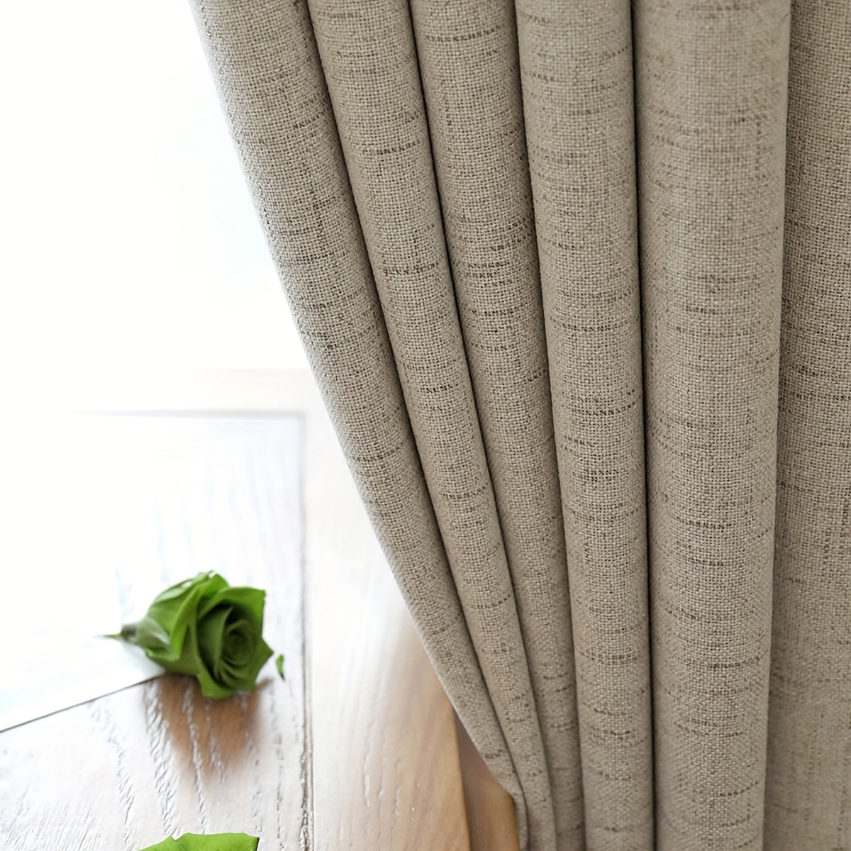 Vintage-Inspired Meteor Burlap Blackout Curtain - Stain Resistant, Rod Pocket Design, Pleated Polyester for Living Room & Bedroom, Light Blocking, Easy Care, Living Room Curtains