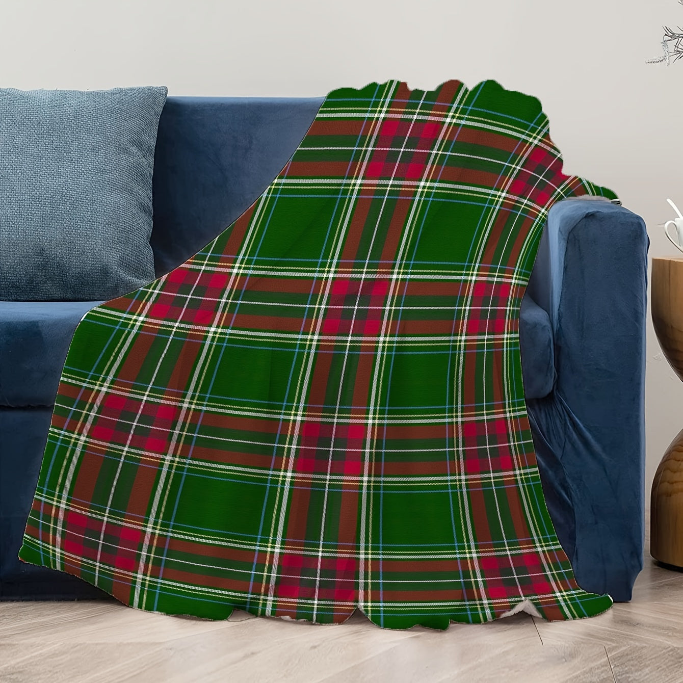 Soft and Cozy Flannel Plaid Throw Blanket - Perfect for Every Season, Gentle on Skin, Stain-Resistant, Ideal for Couch or Bed, Great for Christmas, Easy to Clean in Machine, Stylish French Design, 200-250gsm Weight