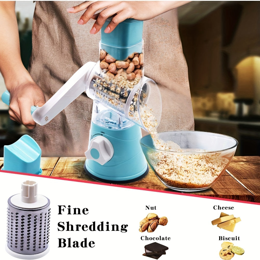 One-piece Vegetable Slicer with Multifunctional Fruit Slicer, TableTop Drum Grater, Manual Food Grater, Roller Vegetable Grater, Potato Cutter, Household Potato Chopper - Kitchen Stuff Gadgets and Accessories.