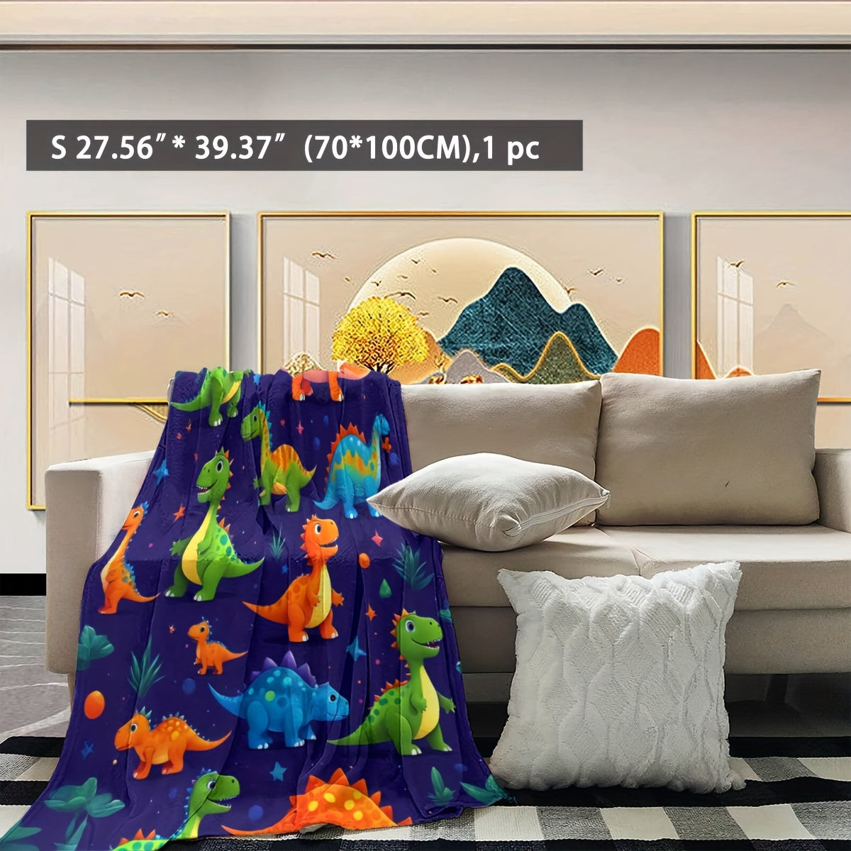 Stay warm and cozy year-round with our Dinosaur Paradise Fleece Blanket - perfect for all seasons!