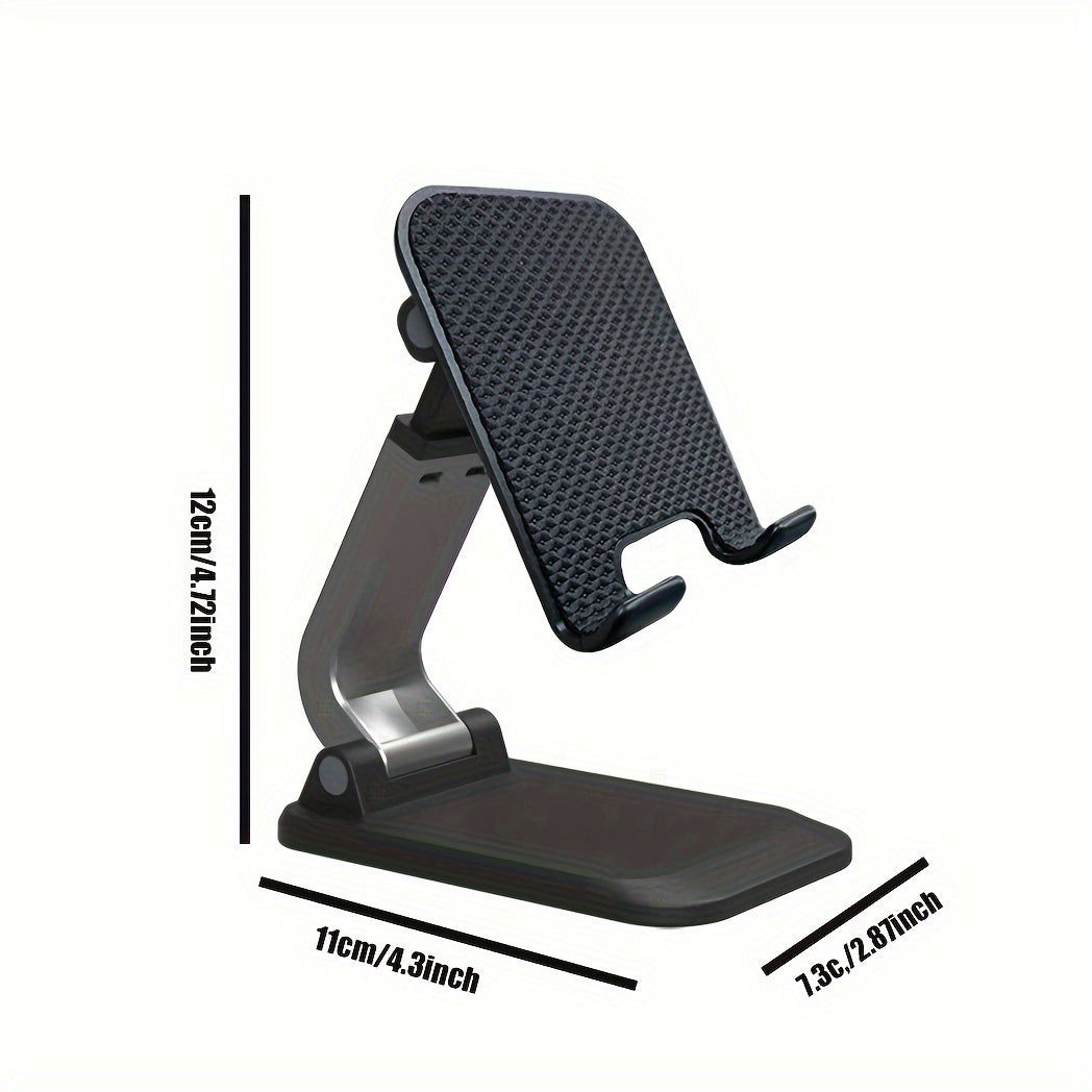 Foldable Metal Phone Stand with 360° Rotation, Suitable for Mobile Phones and Tablets - Great for Live Streaming, TV Watching, and Online Classes