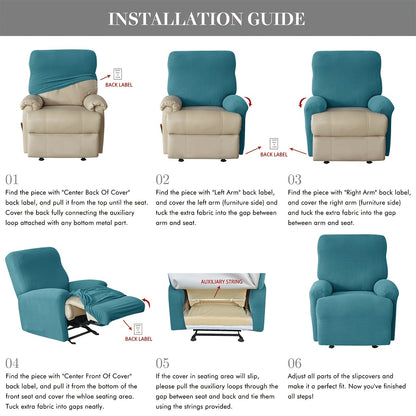 Jacquard Chair Slipcover Set for Recliners