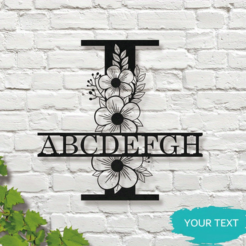 This Elegant Personalized Name Sign with Floral Design is a Customizable Iron Monogram Wall Art that is perfect for Home Decor, Wedding Favors, and Special Celebrations. Suitable for Ages 14 and up.