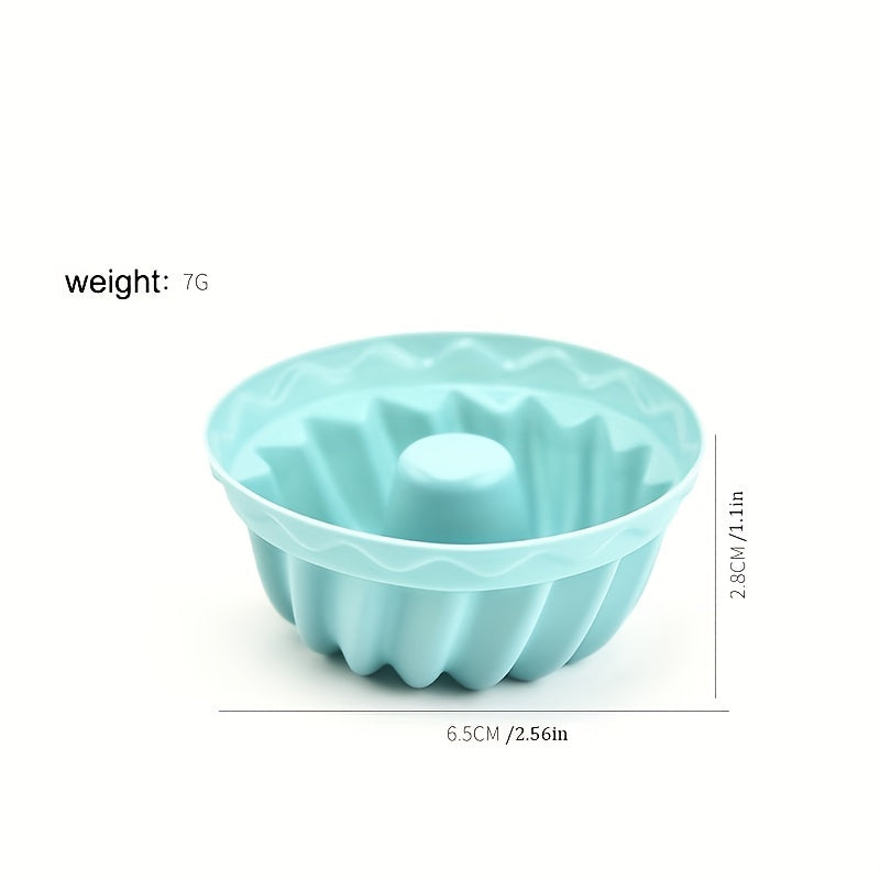 Silicone Heritage Mini Bundt Pans - Set of 12 (6.5cm), Perfect for Fluted Tube Cake Making, Baking Tools, Kitchen Gadgets, and Accessories