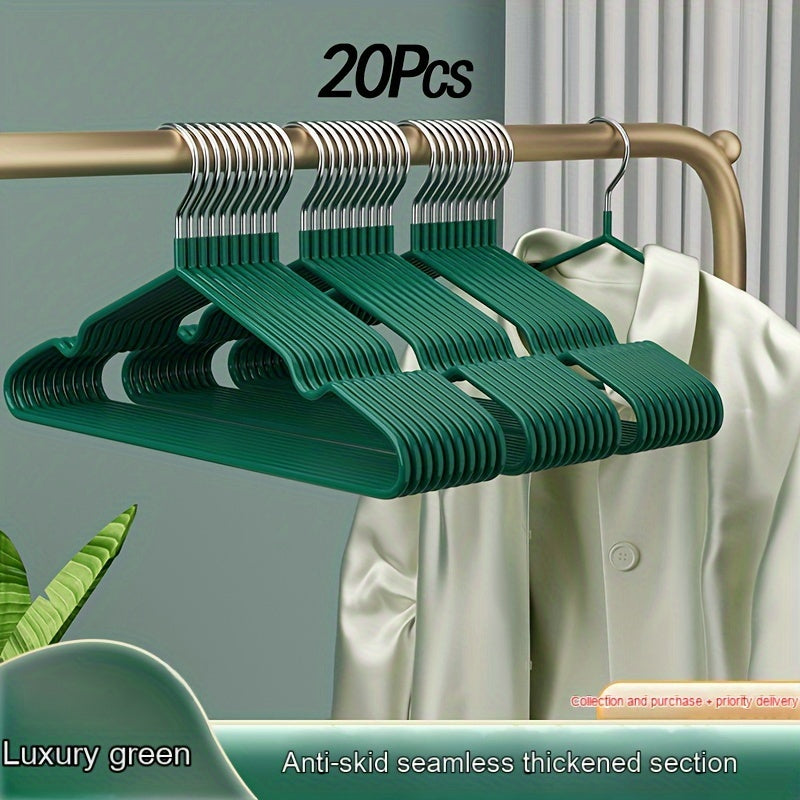 Durable Clothes Hangers for Home Use: 20-Pack Metal Hangers with Non-Slip Design, Large Capacity, and Space-Saving Features