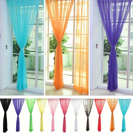 2 ta Rang-barang Gullar Sheer Voile Pardalar - Yengil va Havo O'tkazuvchi Deraza Panellari, Yashash Xonasi va Yotoqxona uchun, O'lchami 199.9 sm x 100.08 sm, Saqlash Oson