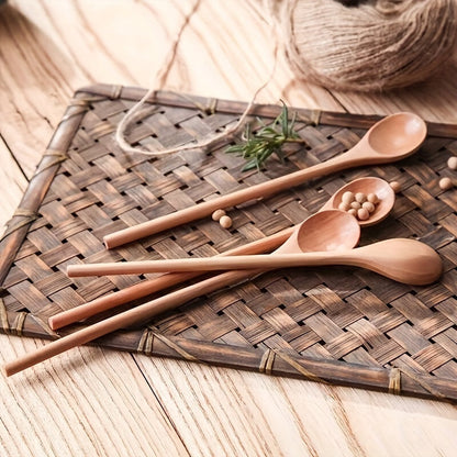 Set of 1 Handcrafted Wooden Coffee Stirring Spoons with Long Handle - Ideal for Mixing and Tea, Perfect Addition to Kitchen Flatware Collection, Made from Natural Wood Material