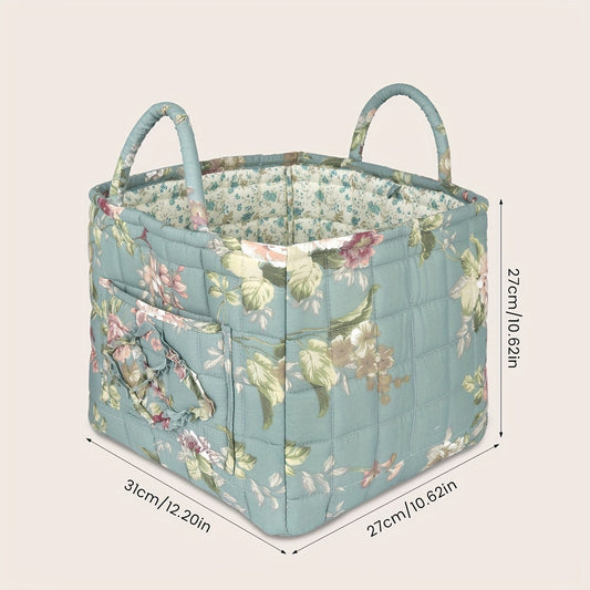 Unfinished Polyester Large Capacity Country-Style Fabric Basket for Diapers and Toys