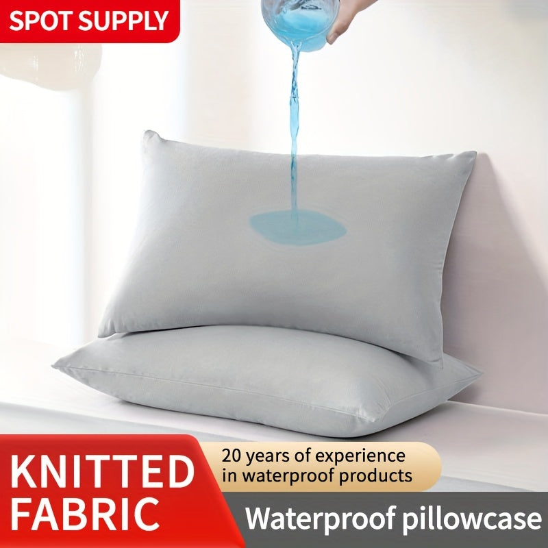 Water-resistant Grey Universal Pillow Protector Cover made from durable, stain-resistant 100% polyester fabric. Machine washable and suitable for home, hotel, or dorm use. Weighing 105gsm.