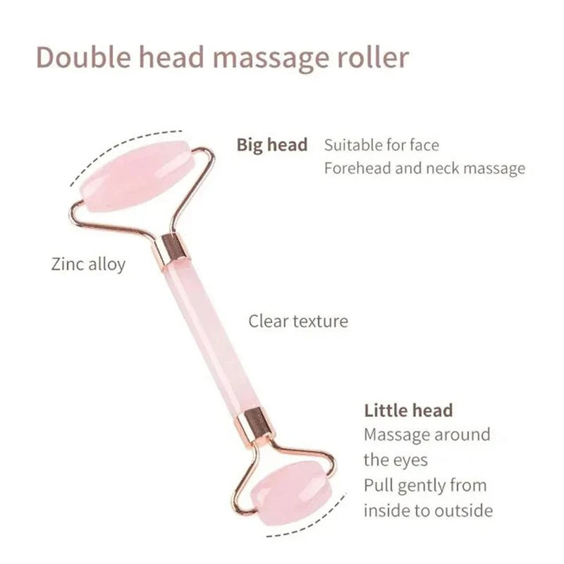 Facial roller for face, neck, and eye massage with resin material.