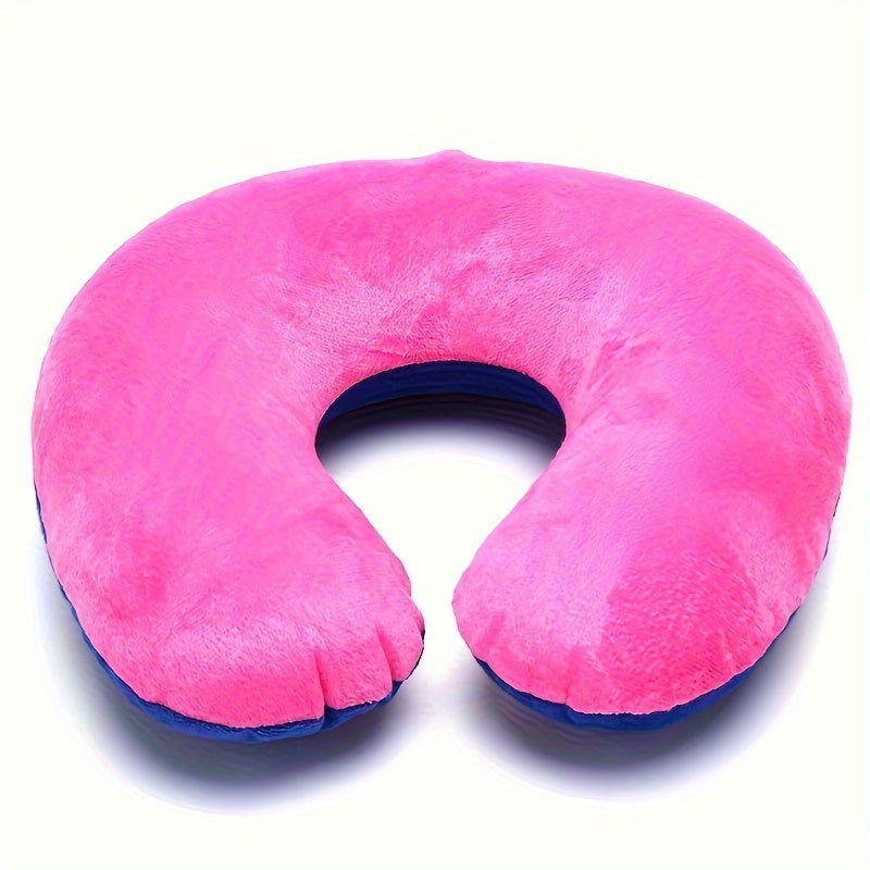 Portable U-Shaped Travel Pillow with Neck Support - Inflatable, Hand-Washable for Comfortable Outdoor Naps and Airplane Travel