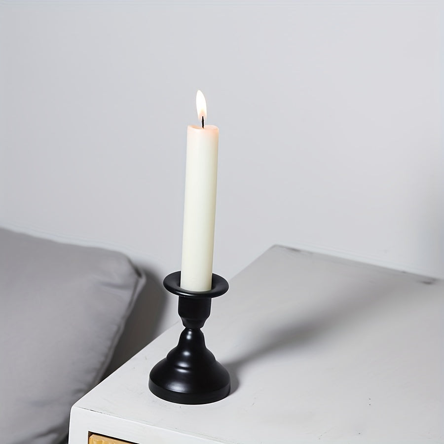 Chic metal candle holder ideal for romantic dinners and home decor.