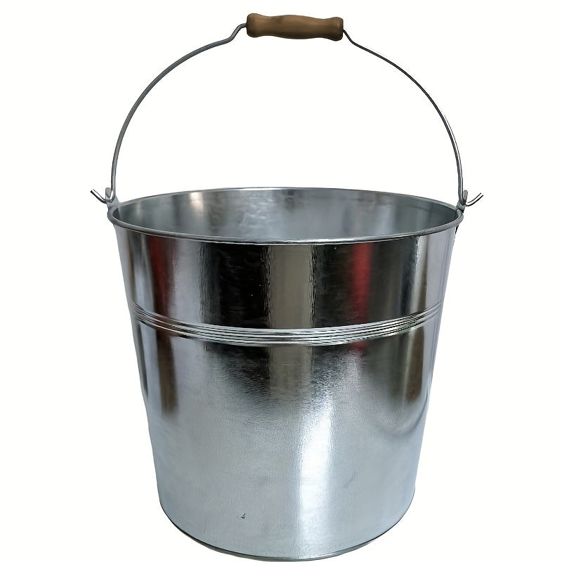 This heavy-duty stainless steel bucket, measuring approximately 25.4 centimeters, is perfect for parties, weddings, crafts, tableware, and table centerpieces. The metal bucket features a galvanized golden finish and a convenient handle for easy carrying.