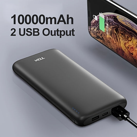 Portable 10000mAh Power Bank for iPhone, iPad, Samsung, Android, and other devices