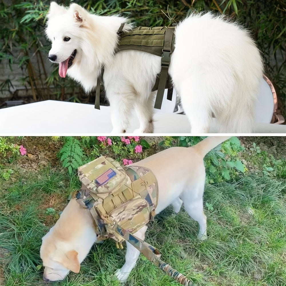 Large dog tactical training vest for outdoor rescue and overall dog equipment for medium to large dogs.