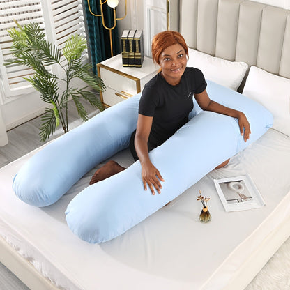 This versatile U-shaped maternity pillow is designed specifically for pregnant women, providing multifunctional waist support and comfortable side sleeping. The detachable cotton cover makes it easy to keep clean. This makes an ideal holiday gift