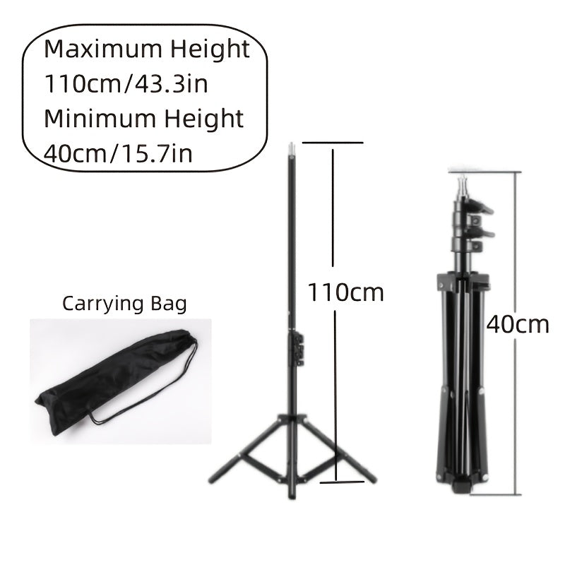 63-inch extendable tripod made of heavy duty carbon steel for supporting softbox, video flash, reflector, and lighting background in photo studio.