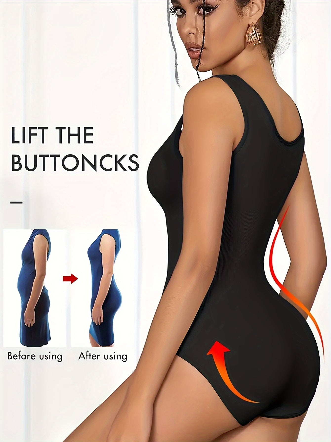 Seamless bodysuit for women with tummy control.