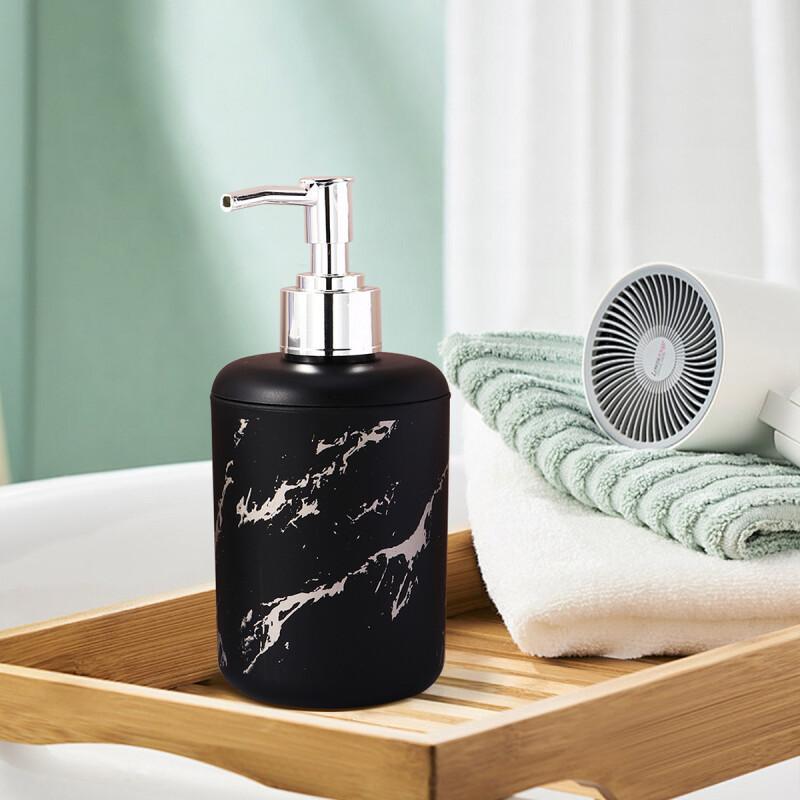 1/2 Marble Textured Soap Dispenser - Easy to Use, Slip-Resistant, and Reusable for Various Uses in Bathroom and Kitchen.