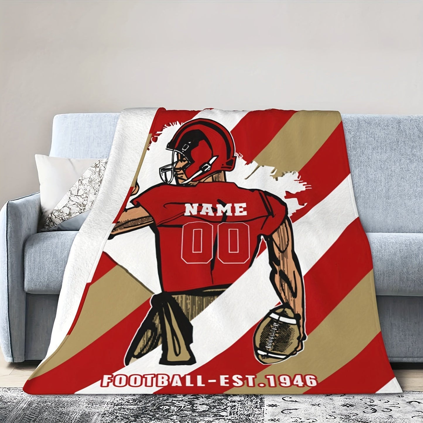 Personalized San Francisco Throw Blankets with Custom Name - Perfect Home Decor for Men, Women, and Boys. Ideal Gift for Football Fans!