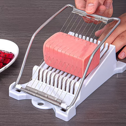 This Stainless Steel Manual Meat Slicer is great for slicing lunch meats and ham, making it the ideal kitchen tool for home cooking, especially when preparing dishes like ham and eggs.