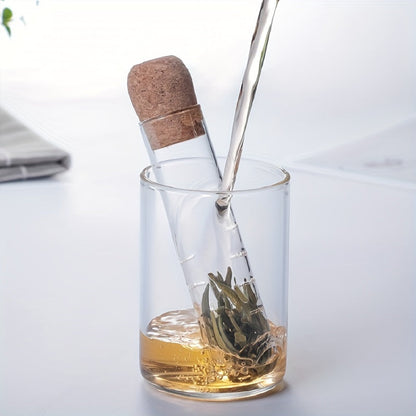 Tea Brewing Set includes Glass Tea Infuser with Cork, Mini Test Tube Tea Bottle, and Reusable Tea Leaves Brewing Tool for Kitchen