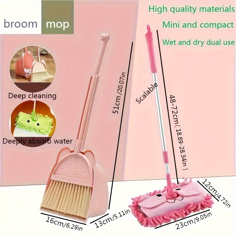 Mini Dual-Use Household Cleaning Mop - Portable Plastic Floor Cleaning Tool for Living Room, Bedroom, Kitchen, and Hard Floors. Perfect for Back to School Cleaning Supplies