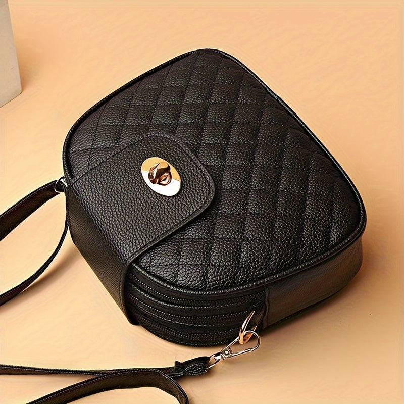 Large capacity fashion crossbody bag, versatile sling bag with random zipper direction.