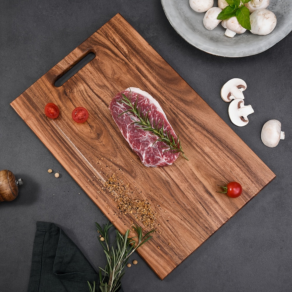 1 piece of versatile wooden chopping board - perfect for cutting cheese, meat, bread, vegetables, and fruits in your home, dormitory, or kitchen. Makes a great gift for family and friends who love cooking and entertaining.