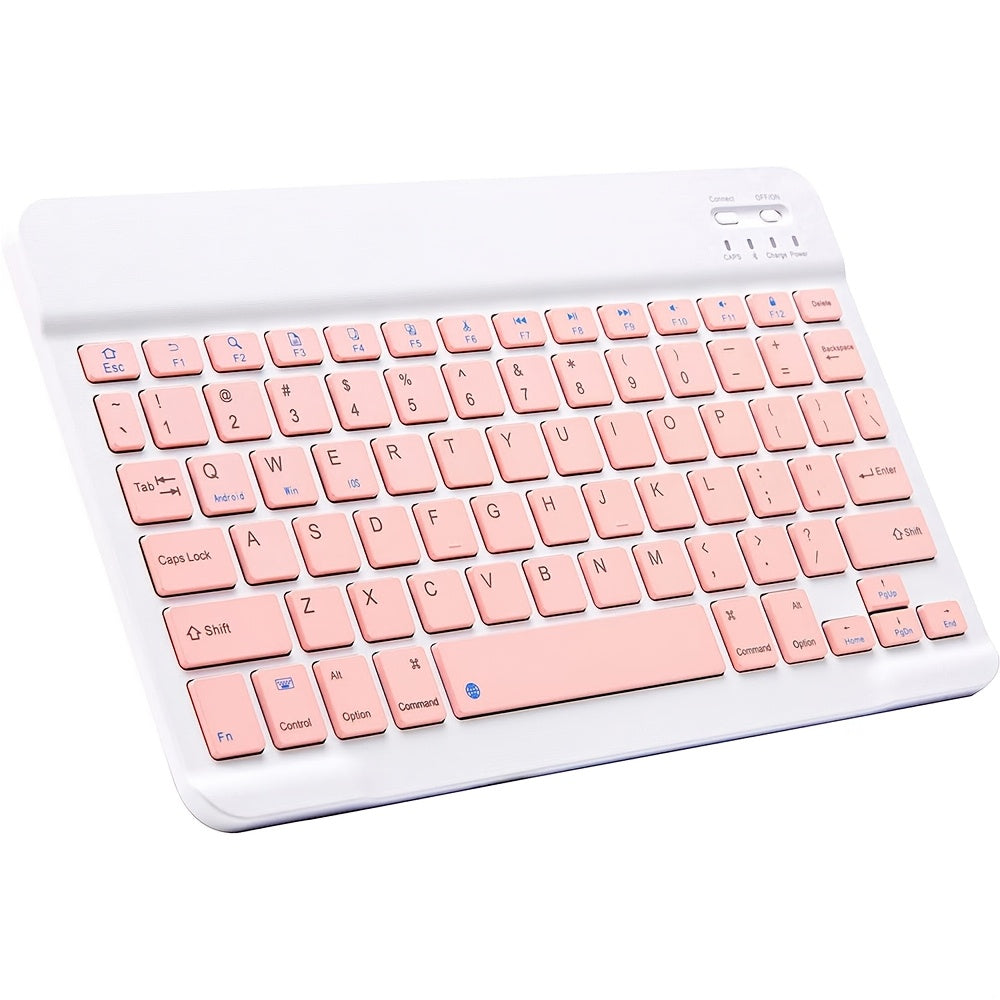 JEPHNY SlimKeys Wireless Keyboard - Ultra-Slim, Rechargeable, Portable Keyboard with Function Keys, USB-C Charging, Compatible with Android, Windows, Samsung Galaxy Tab, iPad Pro/Air/Mini -