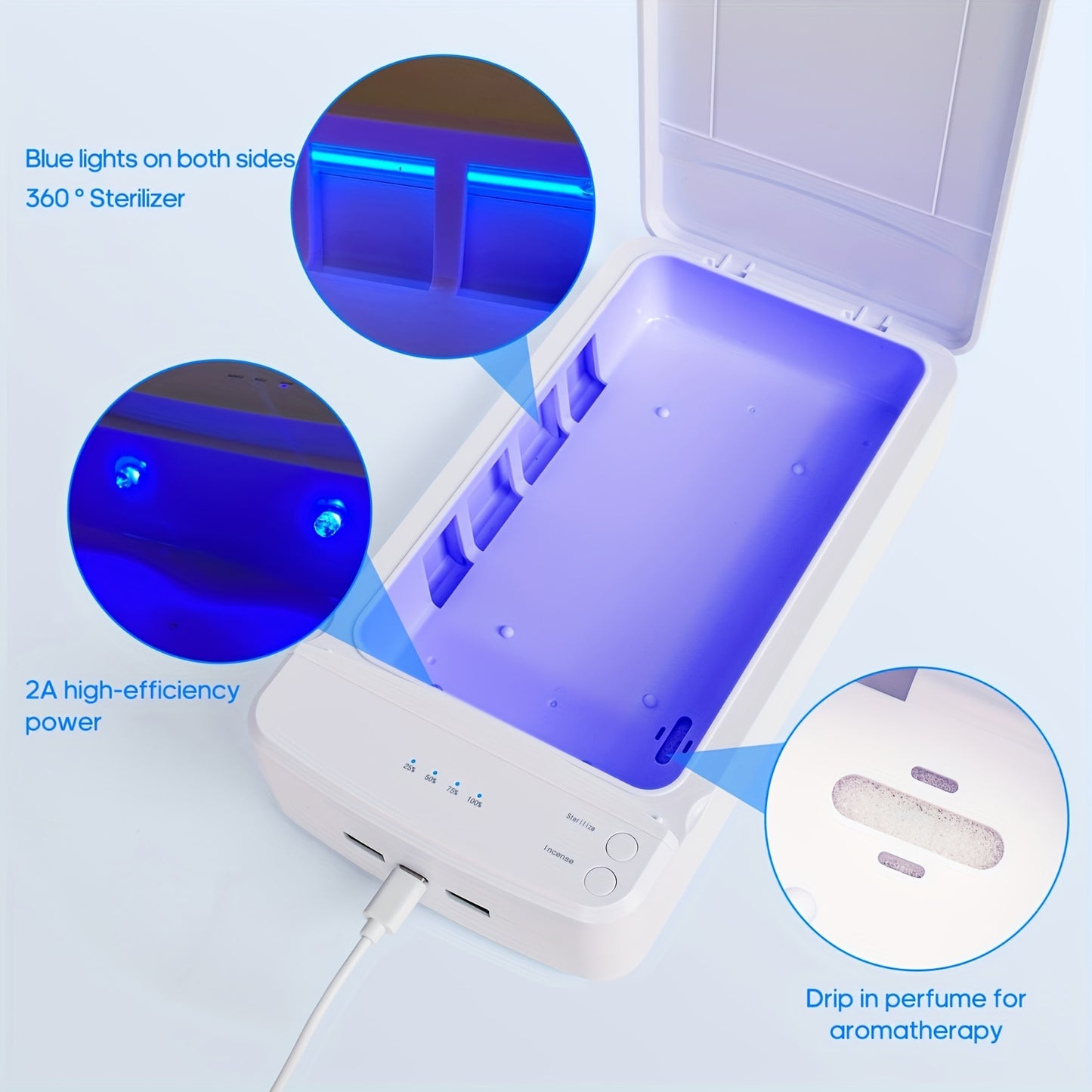 Portable Nail Tool Sterilizer with Blue Light USB for Home Manicure & Salons!