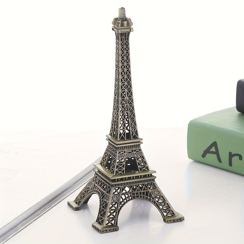 Versatile Eiffel Tower Statue, Cast Iron Decor for Home and Office, Indoor/Outdoor Display, No Electricity Required.