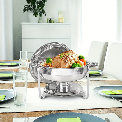 Stylish Stainless Steel Buffet Stove Set for Home Gatherings, featuring Detachable Cloche Stove and Round Insulation Stove