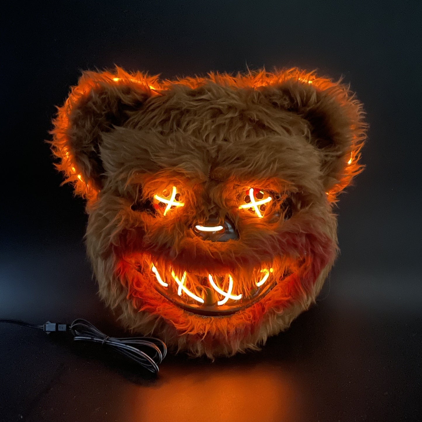 Glowing Rabbit & Bear Masks with LED Lights for Halloween/Easter, Fun Dress-Up Accessories, Perfect for Music Festivals