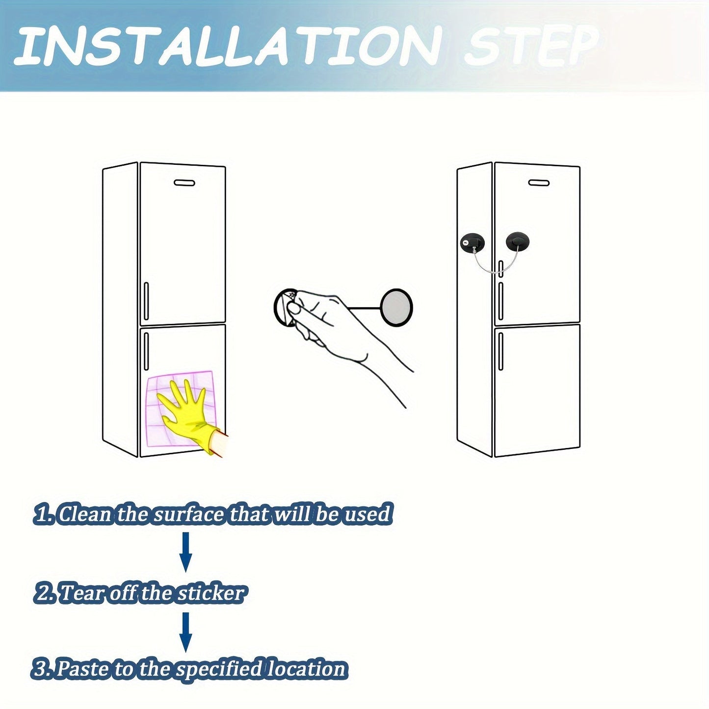 Refrigerator Locks with Key - Set of 4 Cabinet Locks for Freezer, Drawers, Doors, and Toilet Seat