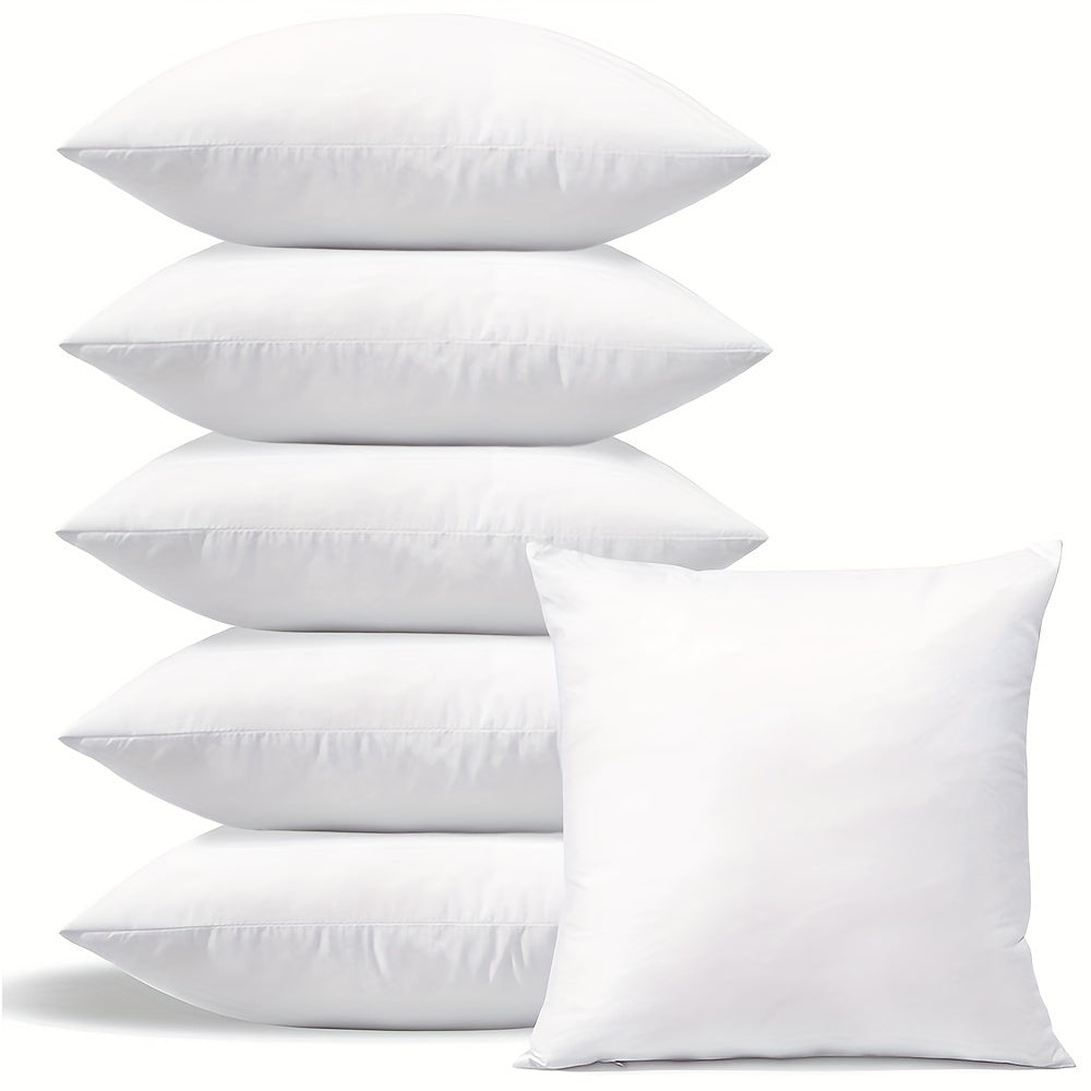 Waterproof pillow cushions with soft polyester microfiber, suitable for outdoor use. Durable, plump, and machine washable with zip closure. Available in 18x18 and 50.8x50.8 cm sizes.