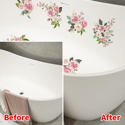 6 Non-Slip Flower Bathtub Stickers - Safe and Stylish Bathroom Decor