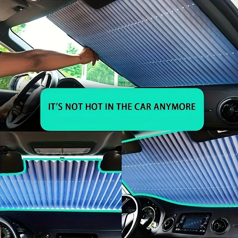 Simple installation retractable car sunshade, UV resistant and heat-insulating, adhesive curtains