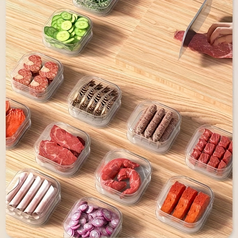 Refrigerator Storage Set for Meat, Fruit, Vegetables, Dumplings, Ginger, Garlic, Green Onion - Includes 8 Containers for Home Kitchen Use