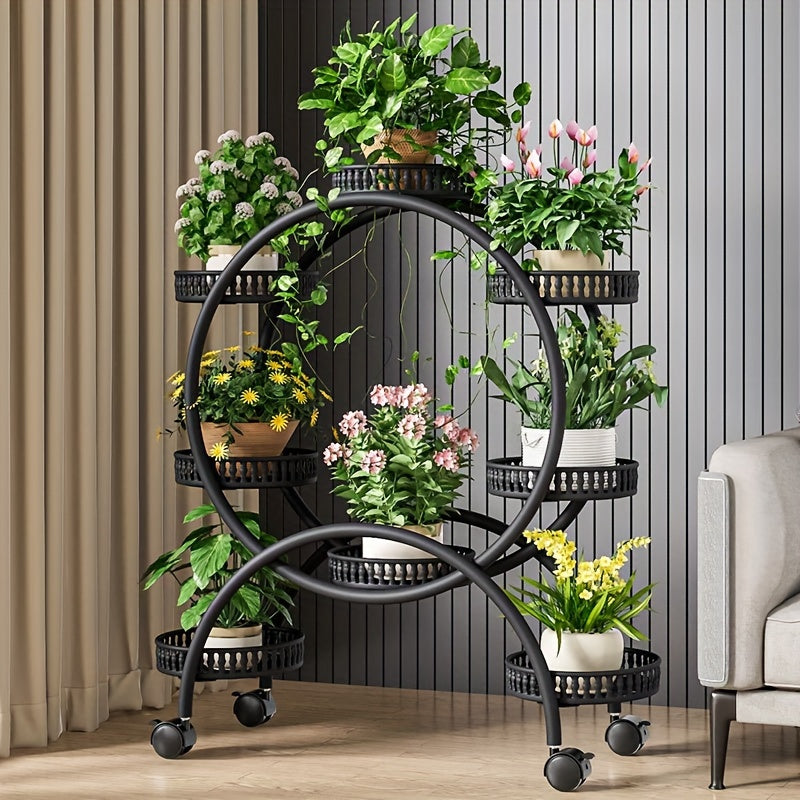 Innovative iron flower stand for pothos plants, perfect for decorating living rooms or gardens.