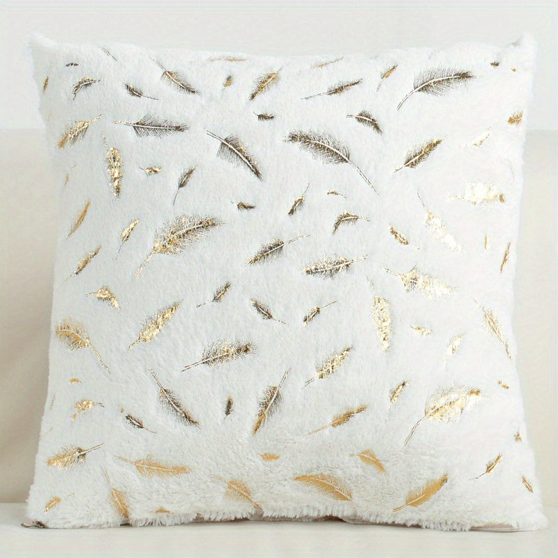 Luxurious faux fur throw pillow cover without pillow core, perfect for sofa, bedroom, car.