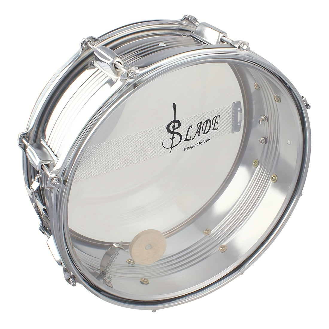 14-inch Small Military Drum with Transparent Drumhead, Professional Performance Snare Drum for Guard of Honor Marching Musical Instrument.