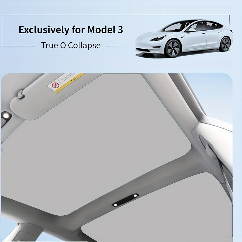 Sunshade Energy Shield for Tesla Model Y/3, retractable and suitable for models 2019-2024, blocks harmful UV rays.