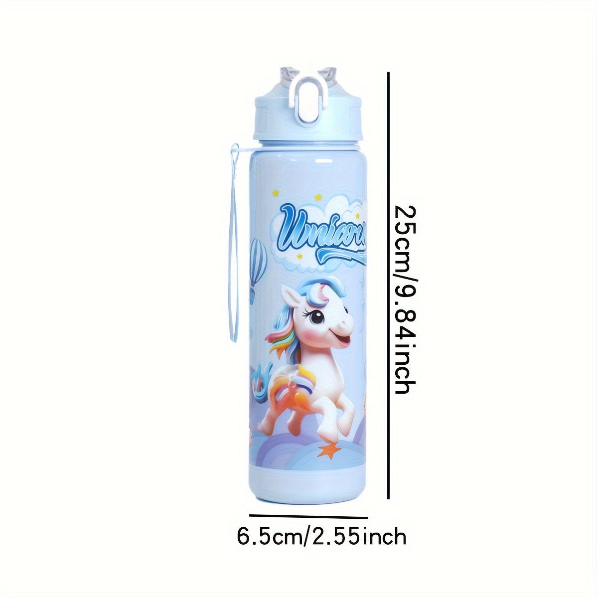 1 Cartoon-Themed 25oz Shaker Bottle with Straw, Leak-Proof, PVC-Free, Hand Wash Only, Ideal for Outdoor Activities - Pack of 1